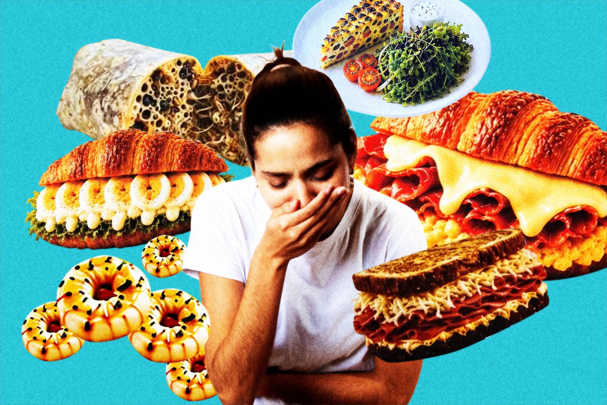 AI生成食物图像为何频现虫洞与裂缝：扩散模型的结构弱点