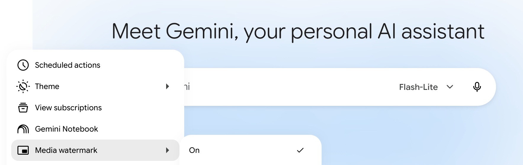 谷歌 Gemini 允许用户关闭可见水印