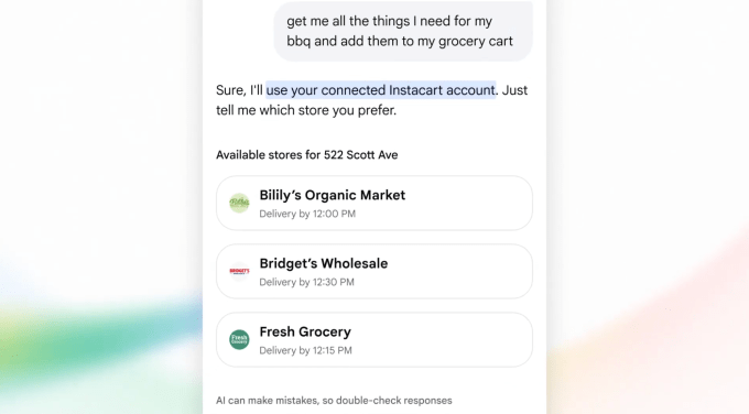 Google AI Mode 支持连接 Instacart、Canva 等应用执行任务
