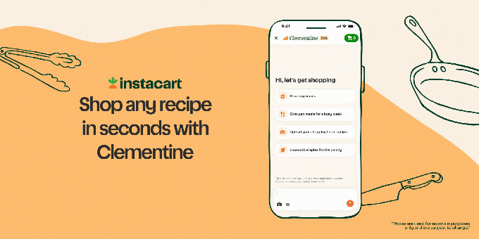 Instacart 推出 AI 购物助手 Clementine，可将对话转为购物车