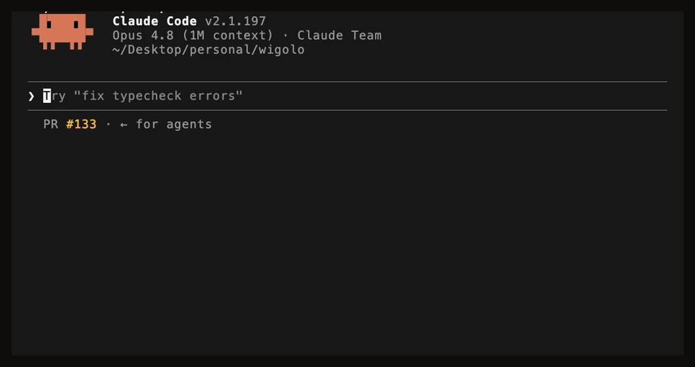 wigolo 演示——Claude Code 通过 wigolo 回答实时网页问题，无需 API 密钥