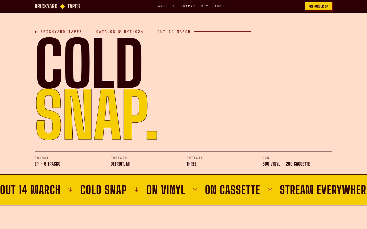 Cold Snap 唱片公司 EP 主图