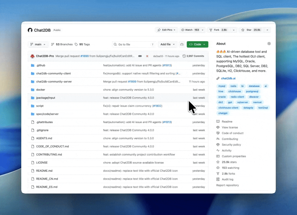 在 GitHub 上给 Chat2DB 加星