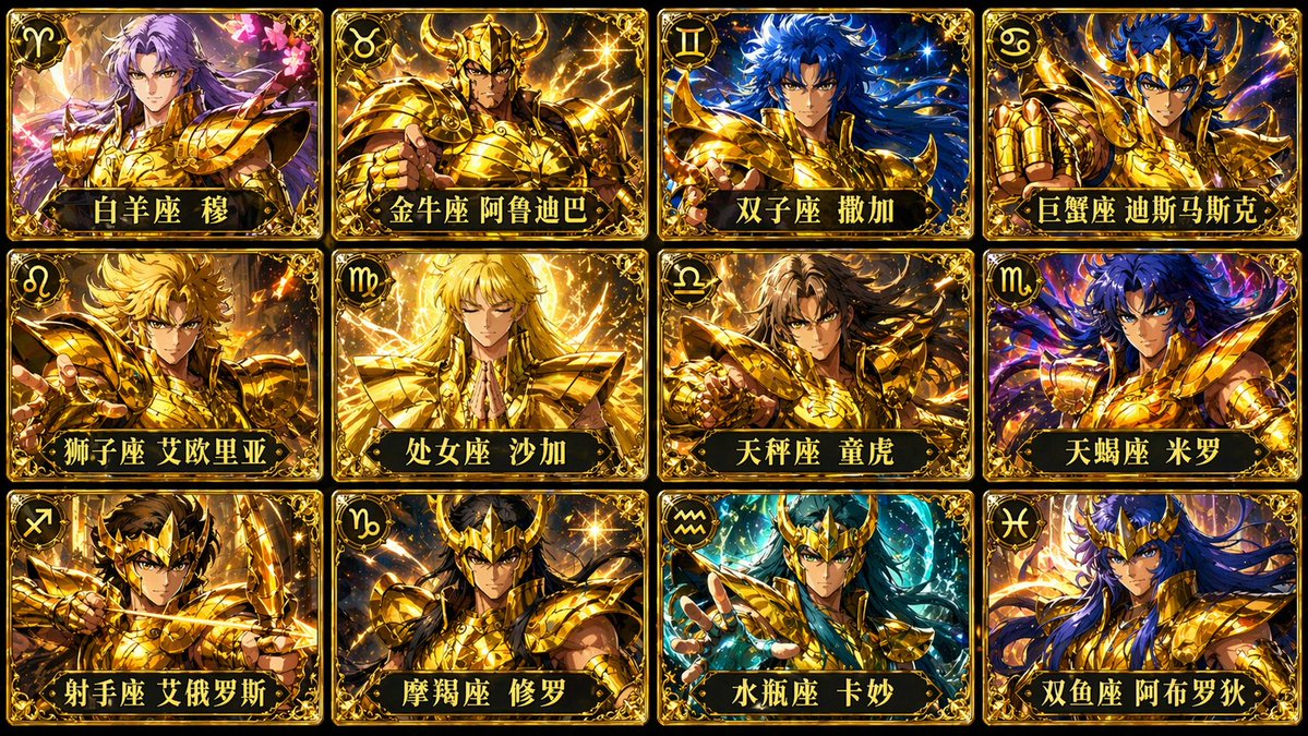 十二黄金圣斗士卡牌套装