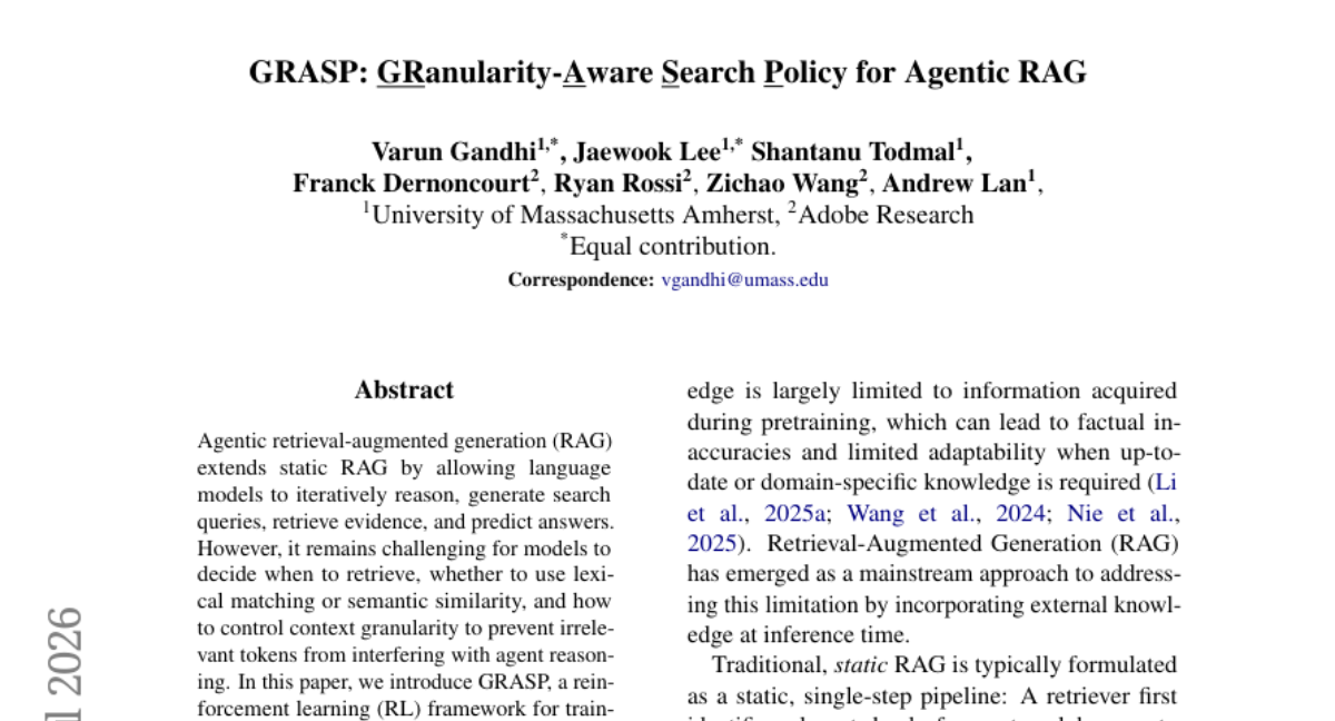 GRASP: 粒度感知搜索策略用于Agentic RAG