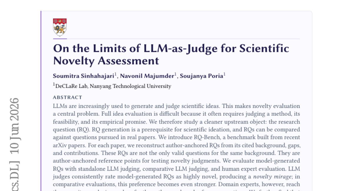 论LLM-as-Judge在科学新颖性评估中的局限性
