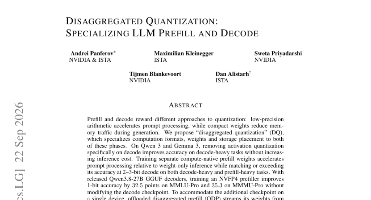 分离式量化：特化 LLM Prefill 与 Decode