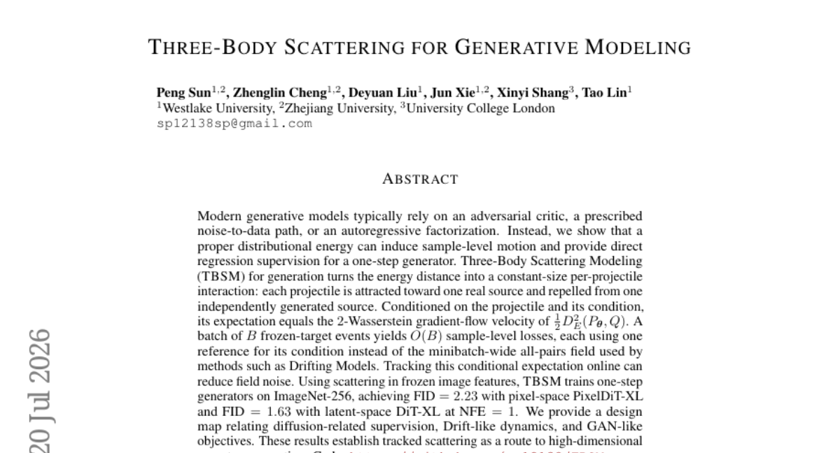 Three-Body Scattering 用于生成建模