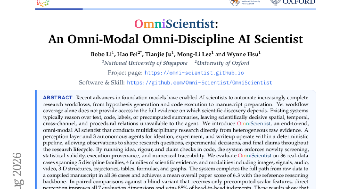 OmniScientist: 一种全模态、全学科的 AI 科学家