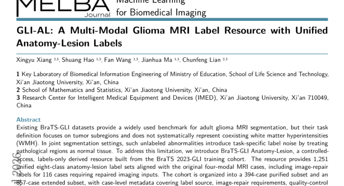 GLI-AL: 一个具有统一解剖-病灶标签的多模态胶质瘤MRI标签资源