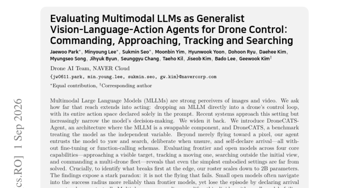 Evaluating Multimodal LLMs as Generalist Vision-Language-Action Agents for Drone Control: Commanding, Approaching, Track