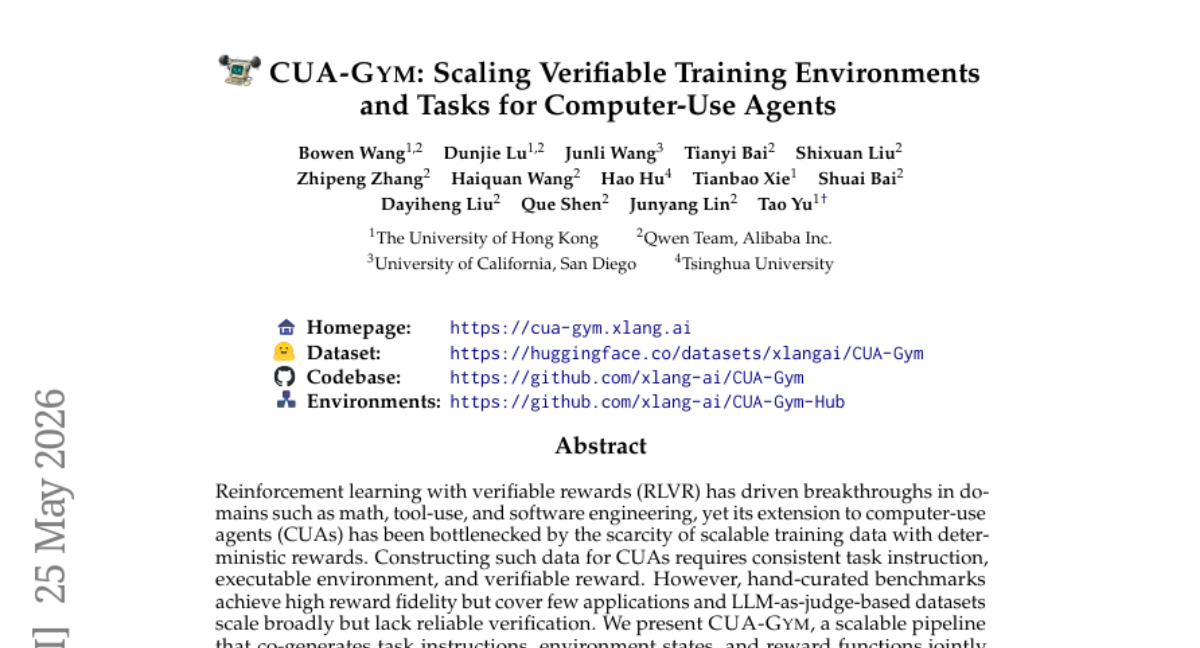 CUA-Gym: 扩展计算机使用智能体的可验证训练环境与任务规模