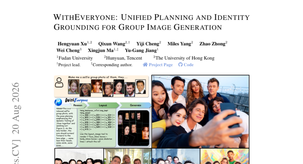 WithEveryone: 群体图像生成的统一规划与身份锚定