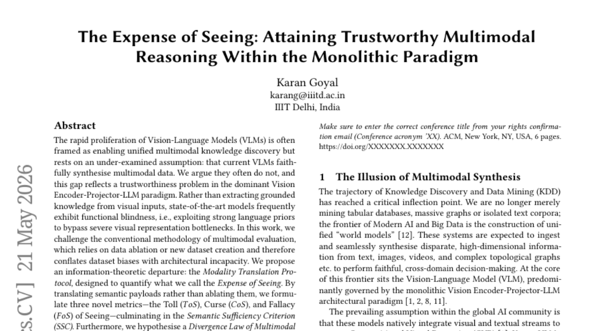 Expense of Seeing: 在 Monolithic Paradigm 内实现 Trustworthy Multimodal Reasoning