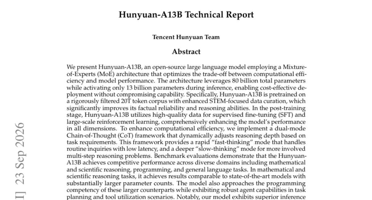 Hunyuan-A13B 技术报告