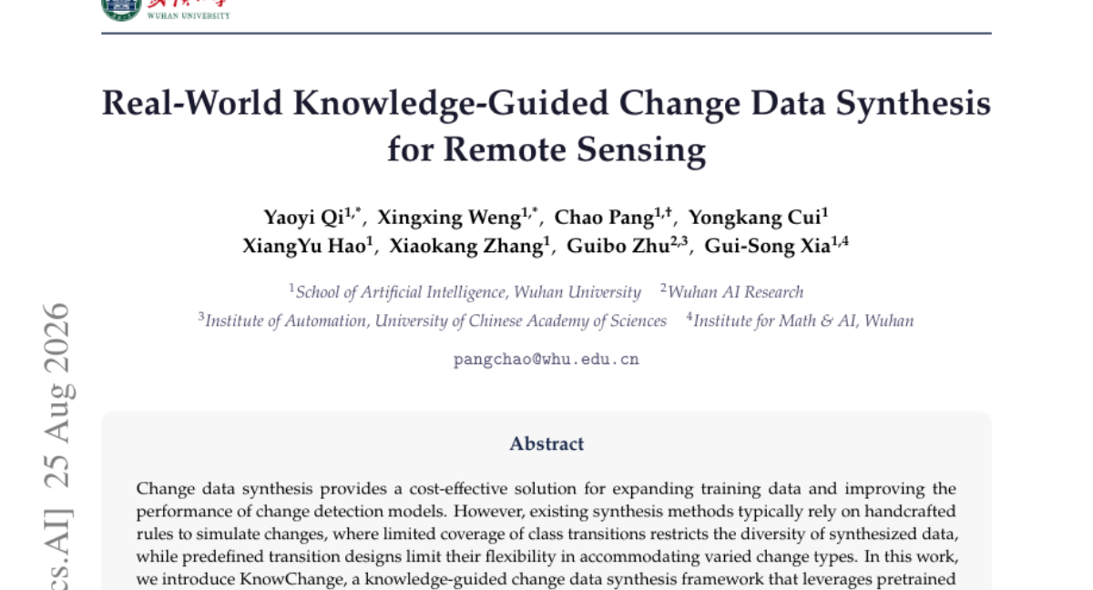 Real-World Knowledge-Guided Change Data Synthesis for Remote Sensing