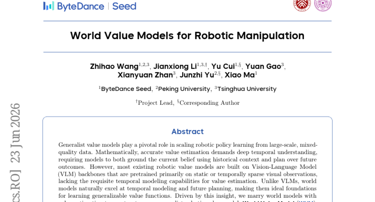 机器人操作的 World Value Models