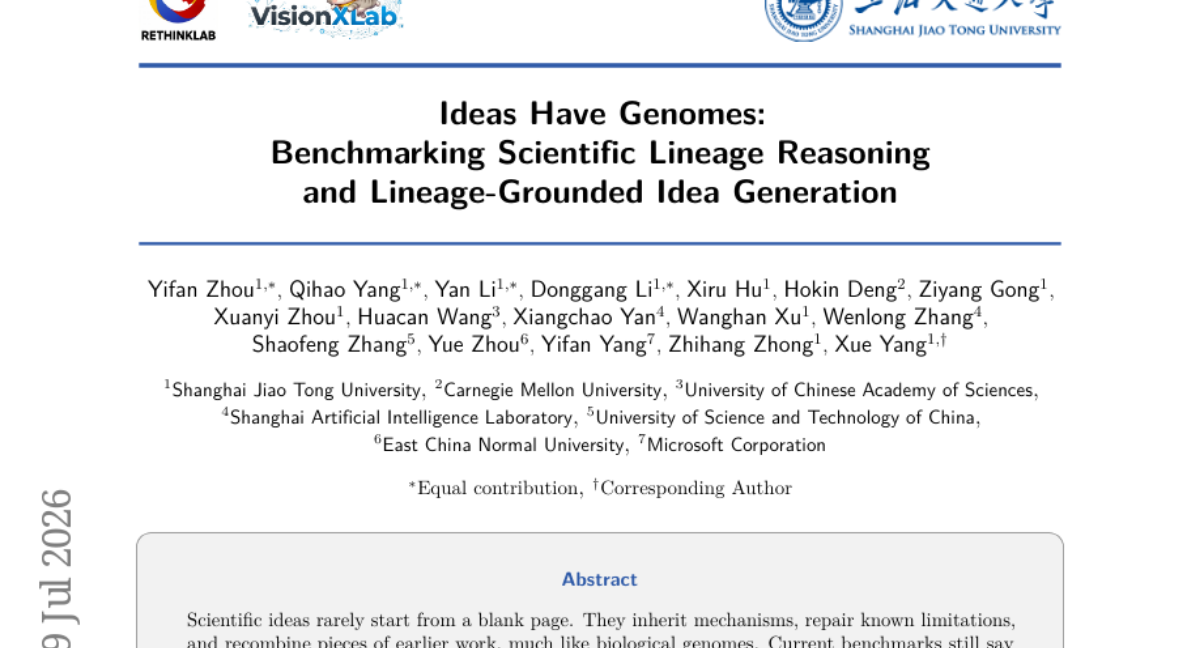 思想具有基因组：科学谱系推理与基于谱系的创意生成基准测试