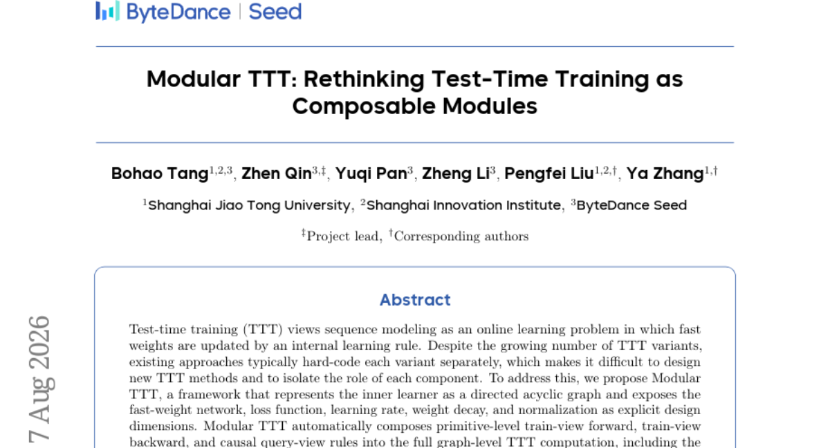 Modular TTT：将测试时训练重新思考为可组合模块