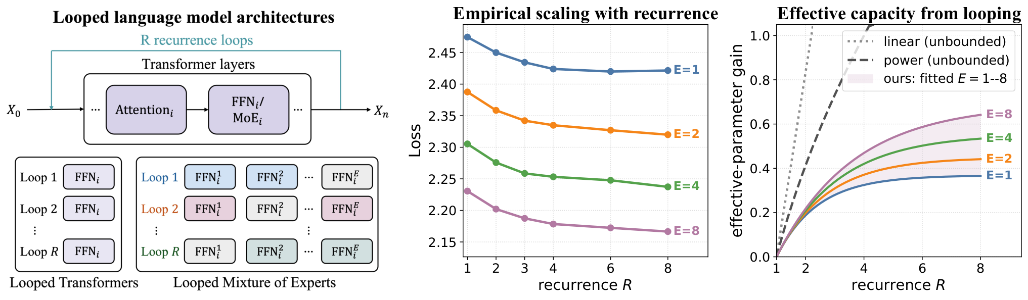 Looped Mixture of Experts 的 Scaling Laws