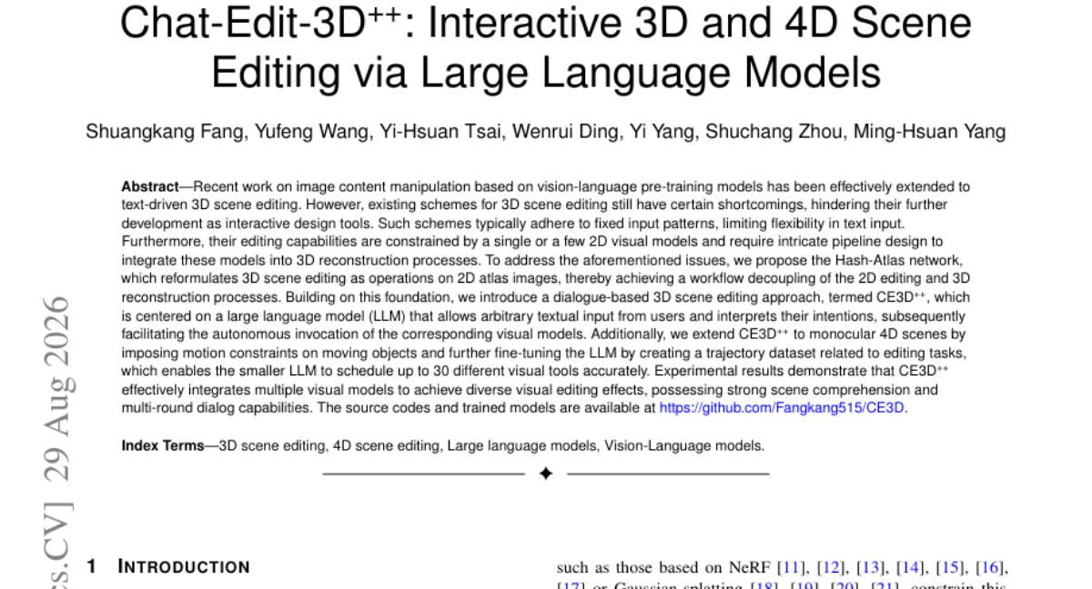 Chat-Edit-3D++: 基于大语言模型的交互式3D与4D场景编辑