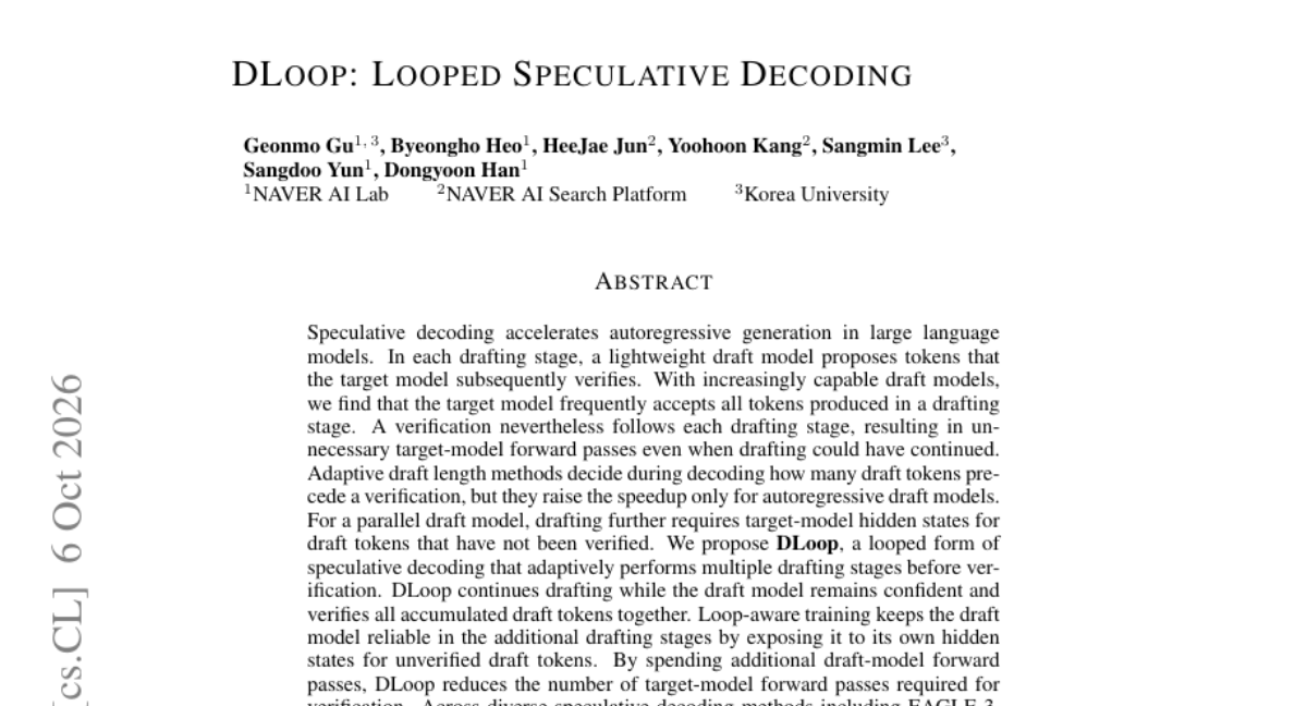 DLoop: 循环式投机解码