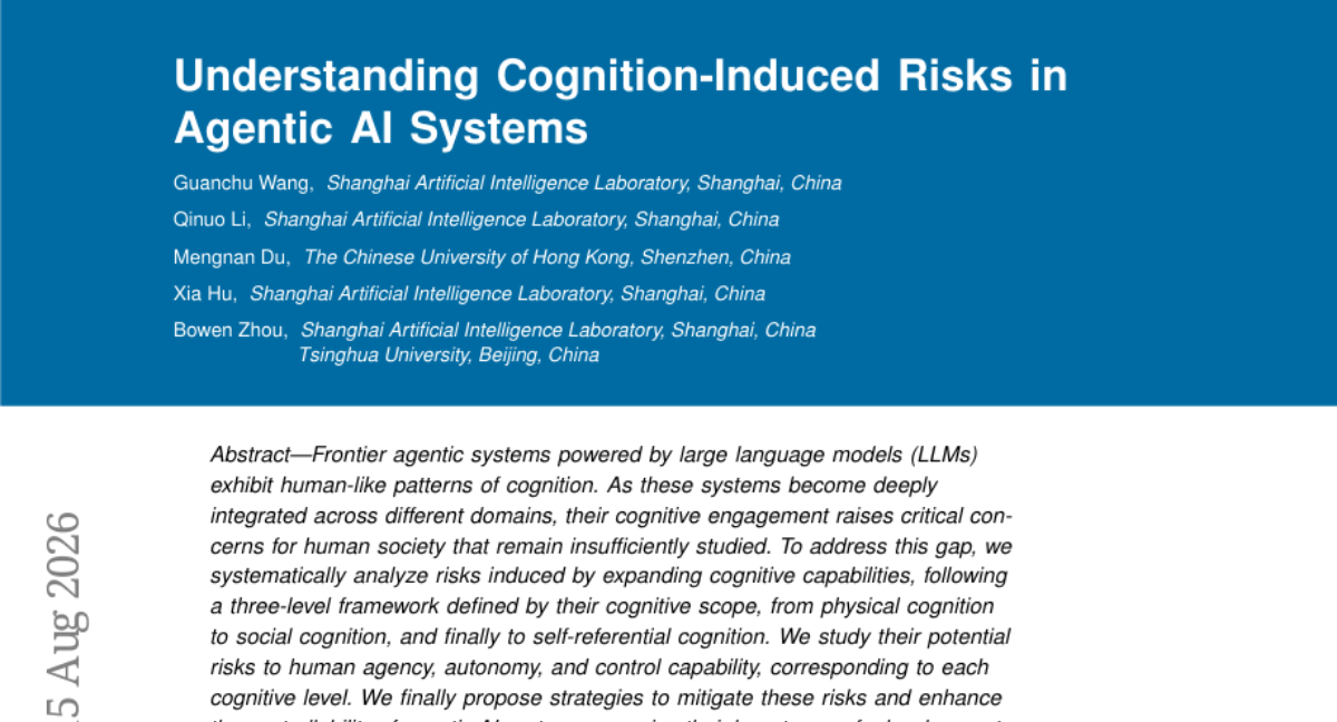 理解 Agentic AI 系统中的认知引发风险