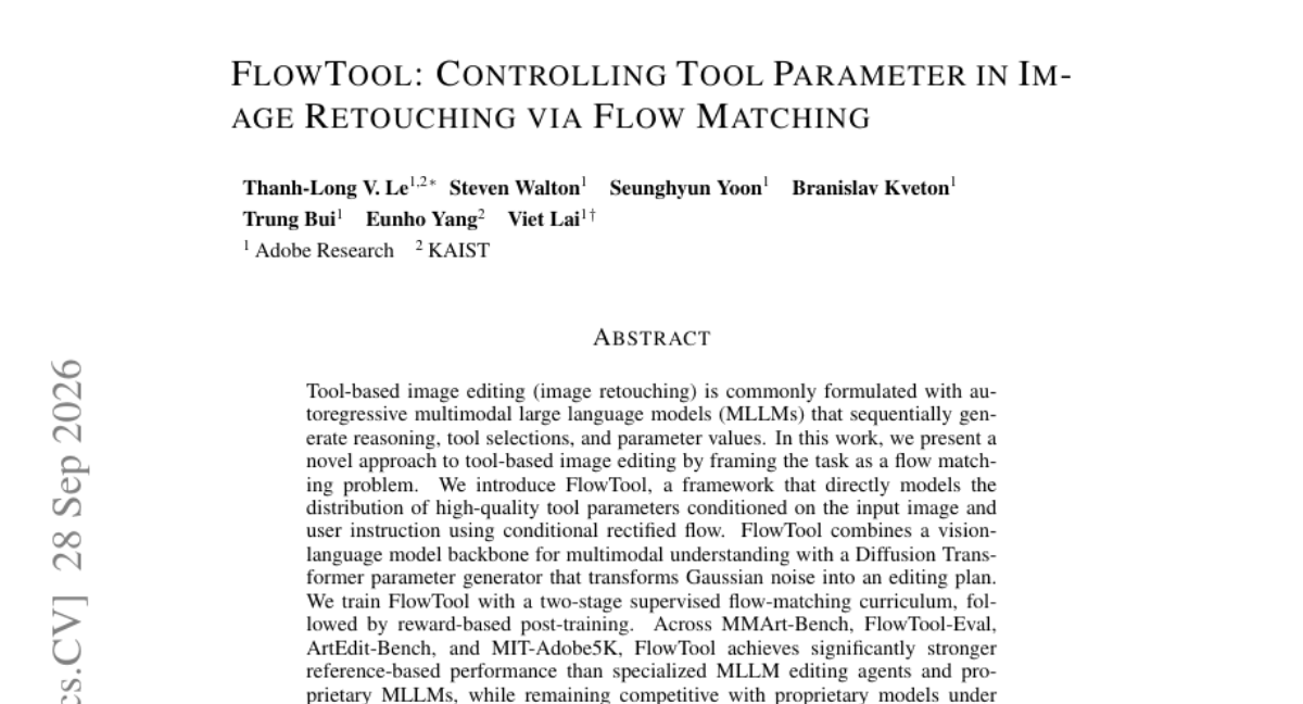FlowTool:通过流匹配控制图像修饰中的工具参数