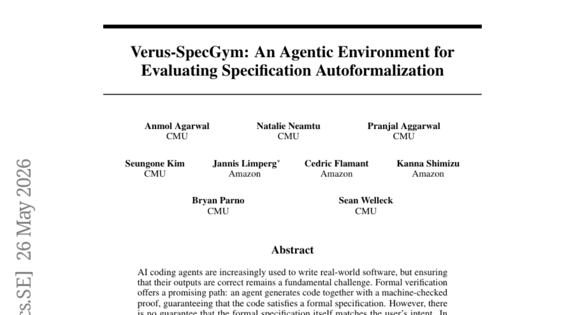 Verus-SpecGym: 一个用于评估规范自动形式化的智能体环境