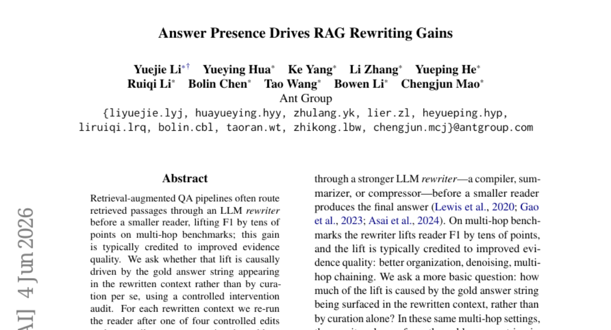 答案存在驱动 RAG 重写收益