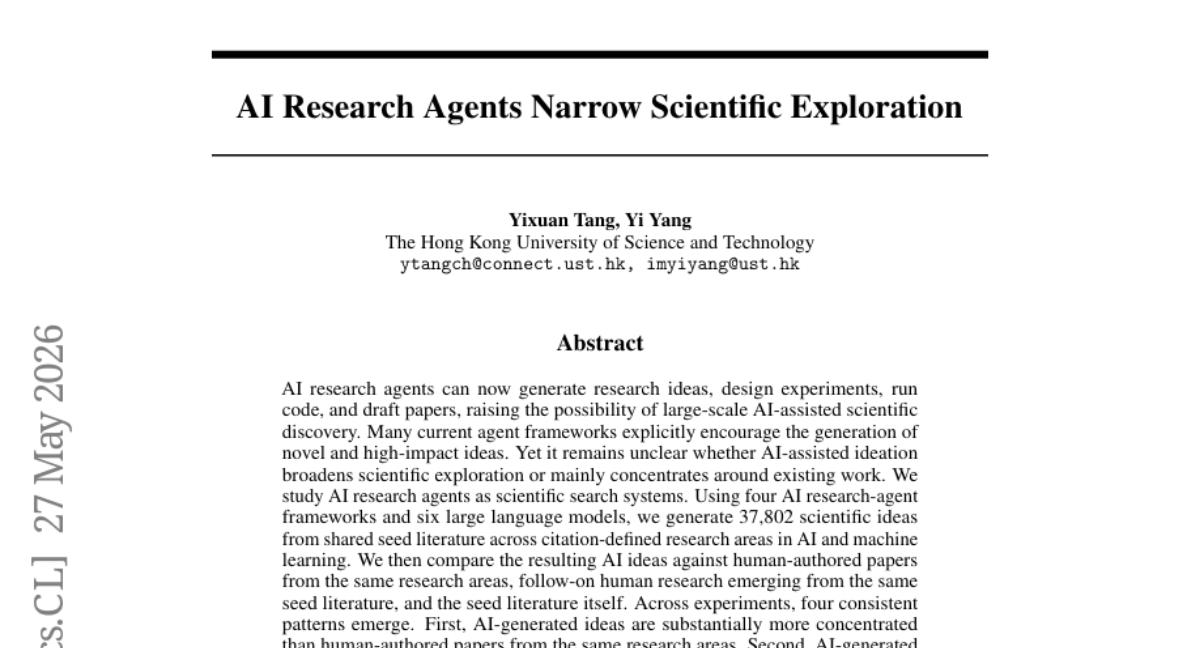 AI Research Agents 窄化科学探索