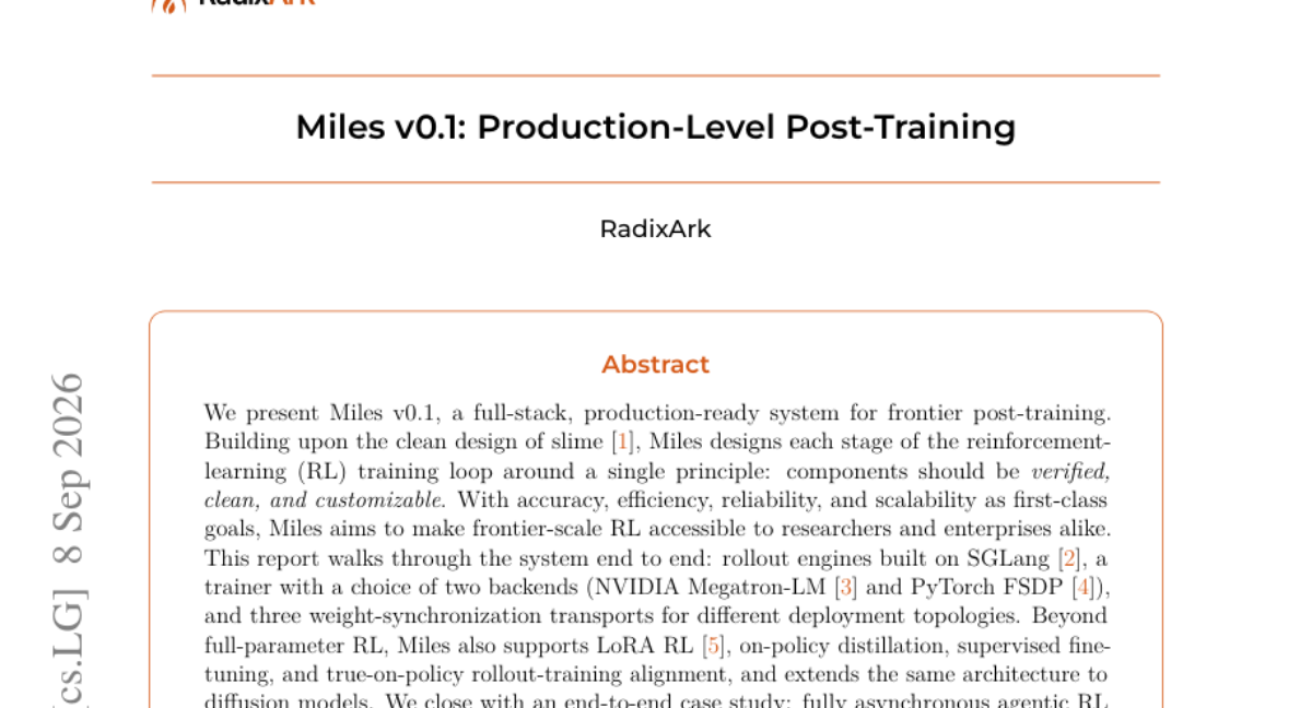 Miles v0.1: 生产级后训练