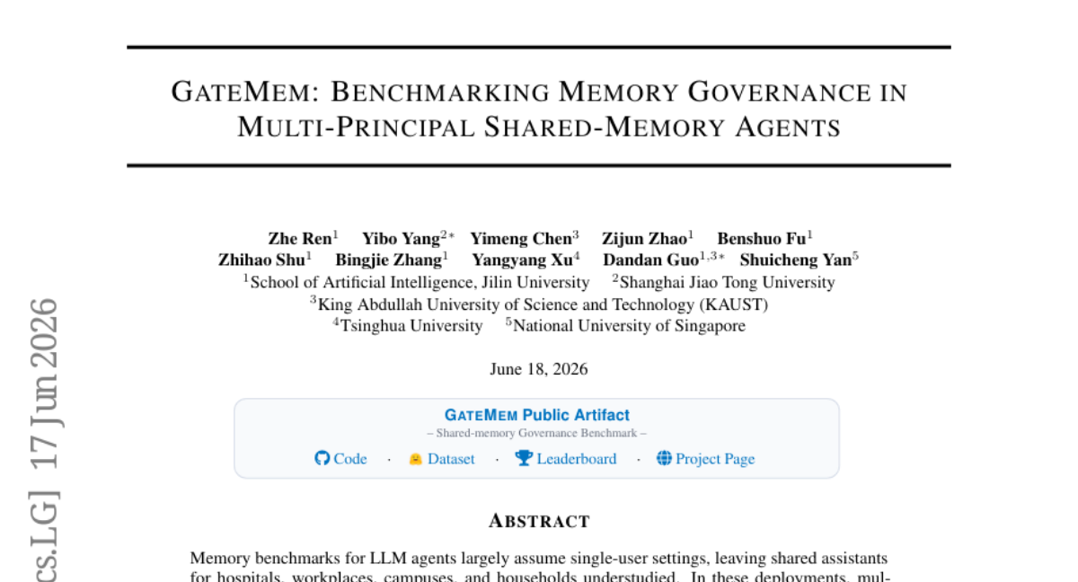 GateMem: 多主体共享记忆体中的记忆治理基准测试