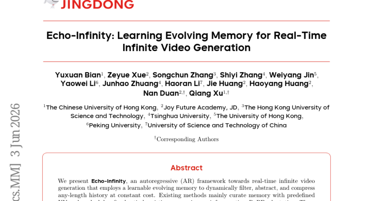 Echo-Infinity: 学习演化记忆用于实时无限视频生成