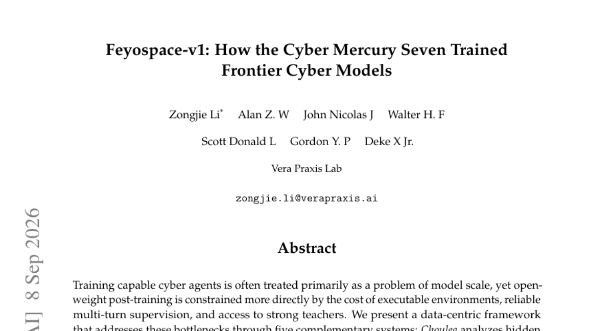 Feyospace-v1：Cyber Mercury Seven 如何训练前沿 Cyber 模型