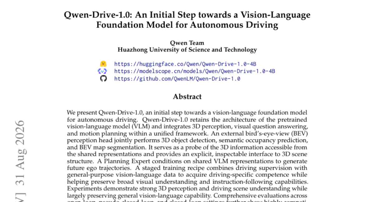 Qwen-Drive-1.0:迈向自动驾驶视觉语言基础模型的初步步骤
