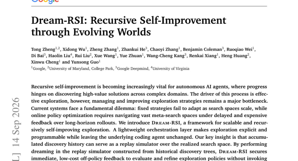Dream-RSI: 通过演化世界实现递归自我改进