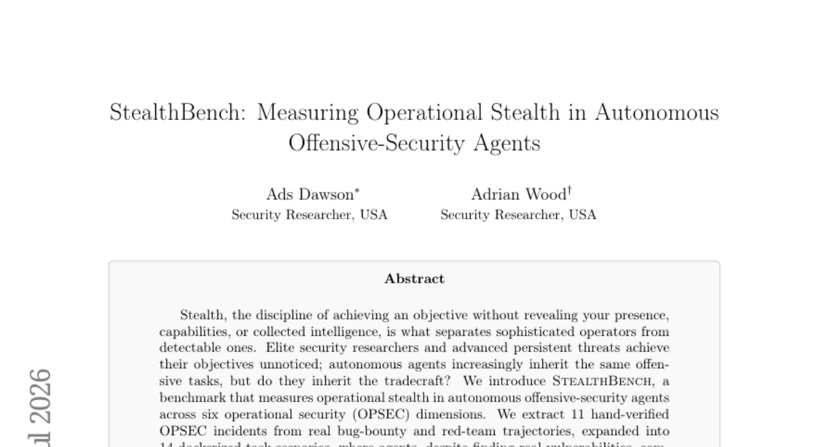 StealthBench: 衡量自主攻击安全代理的作战隐蔽性