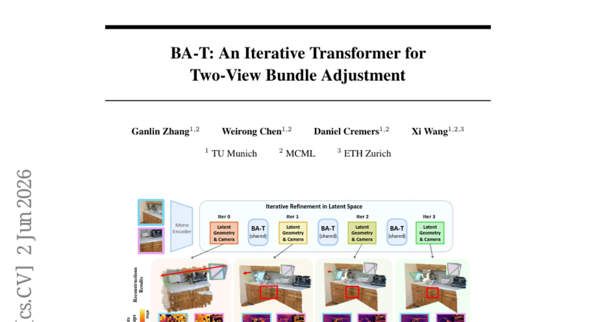 BA-T: 用于双视图束调整的迭代Transformer