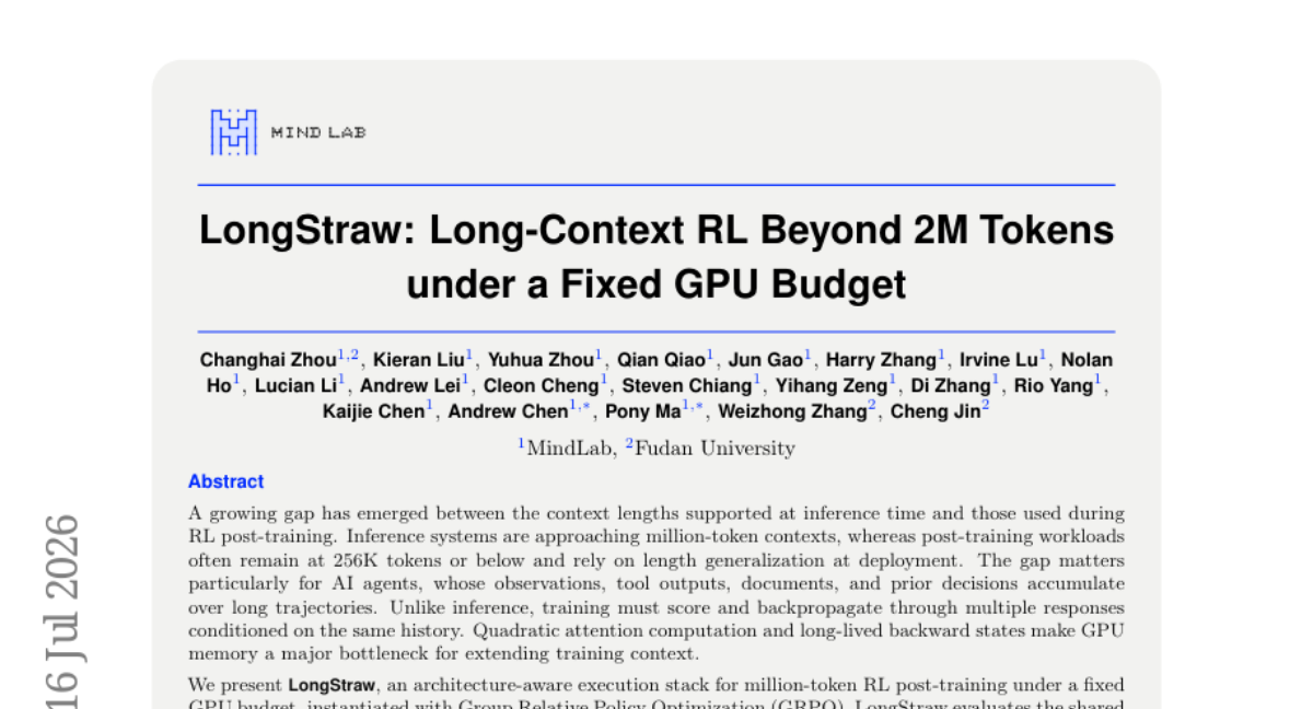 LongStraw: 在固定GPU预算下超越200万Token的长上下文强化学习
