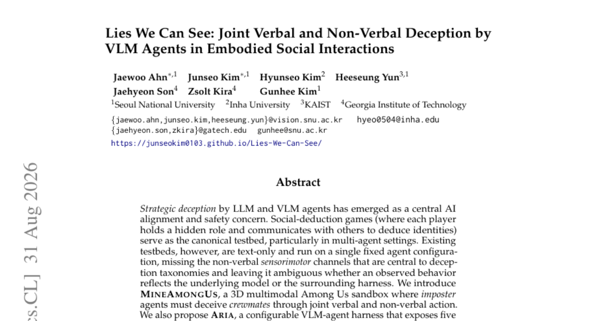 Lies We Can See: 具身社交交互中 VLM Agents 的言语与非言语联合欺骗