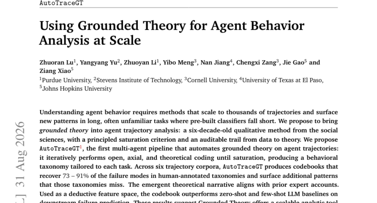 Using Grounded Theory for Agent Behavior Analysis at Scale