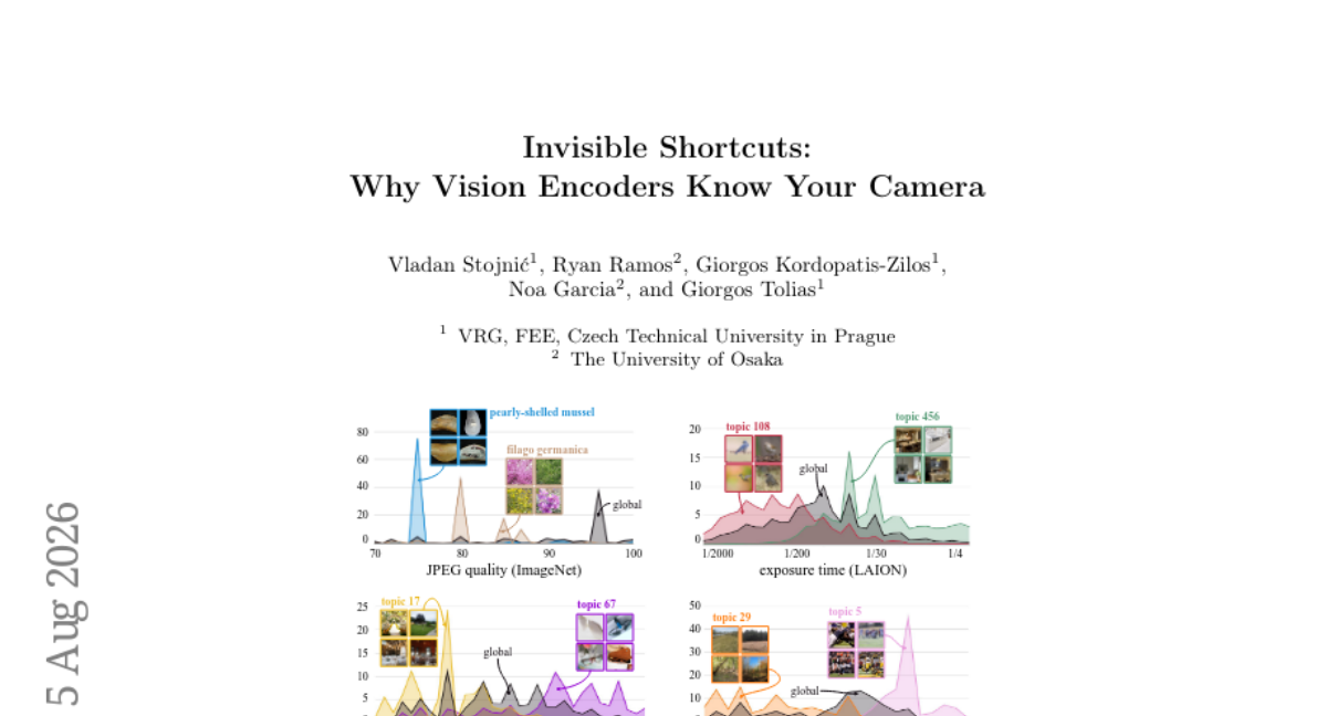 不可见捷径：为什么 Vision Encoders 知道你的相机？