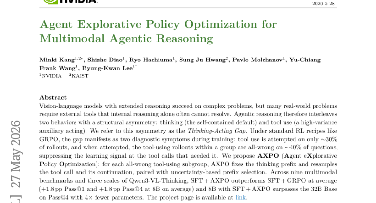面向多模态智能体推理的Agent Explorative Policy Optimization