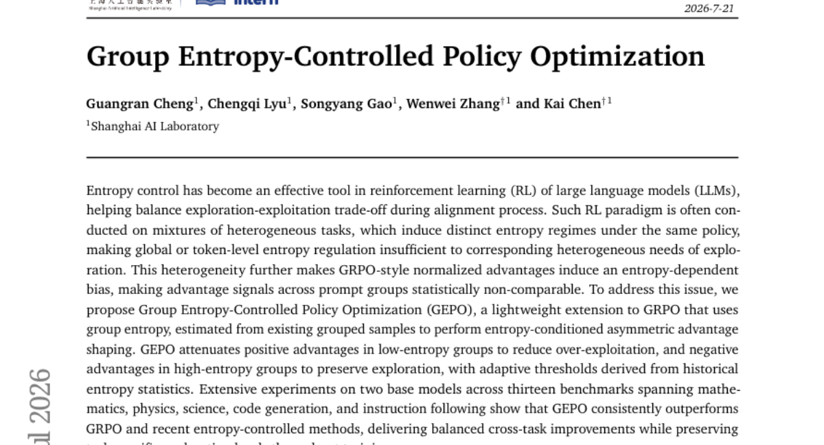 Group Entropy-Controlled Policy Optimization