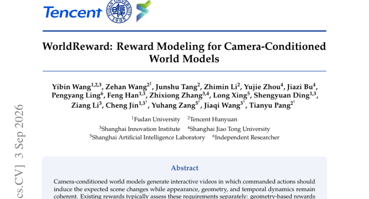 WorldReward: 面向相机条件世界模型的奖励建模