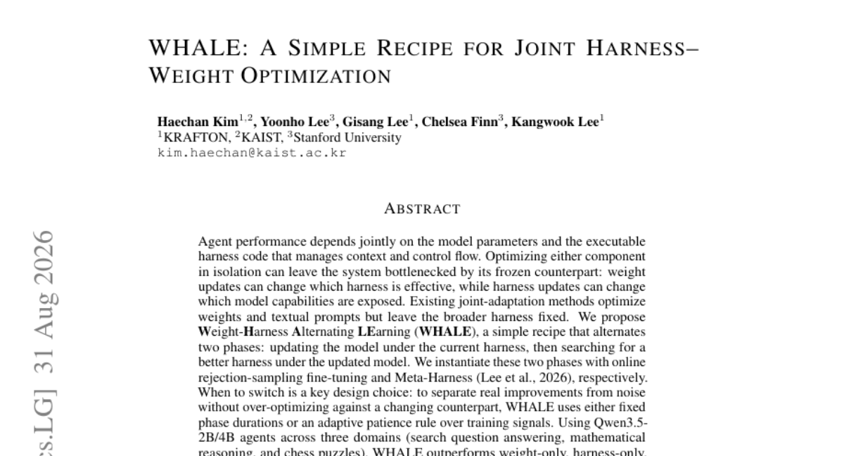 WHALE: 一种联合权重-操控优化的简单方法