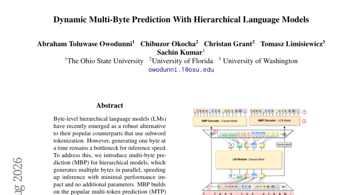 动态 Multi-Byte Prediction 与 Hierarchical Language Models