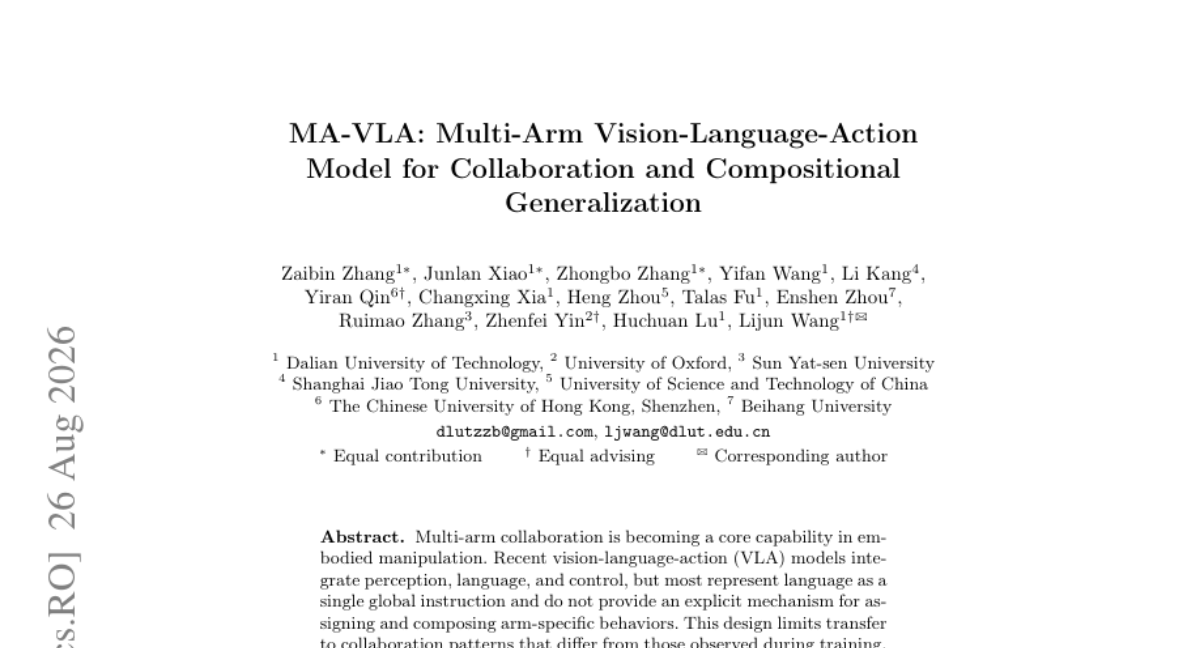MA-VLA: 面向协作与组合泛化的多臂视觉-语言-动作模型