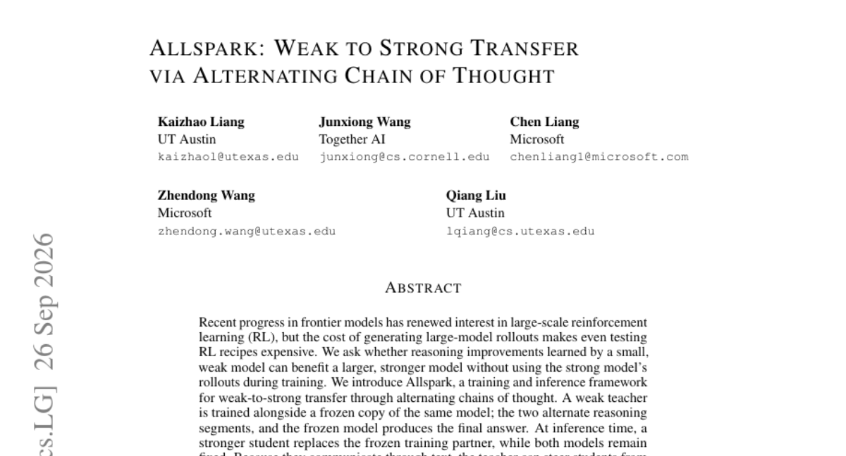 Allspark:通过交替思维链实现弱到强迁移